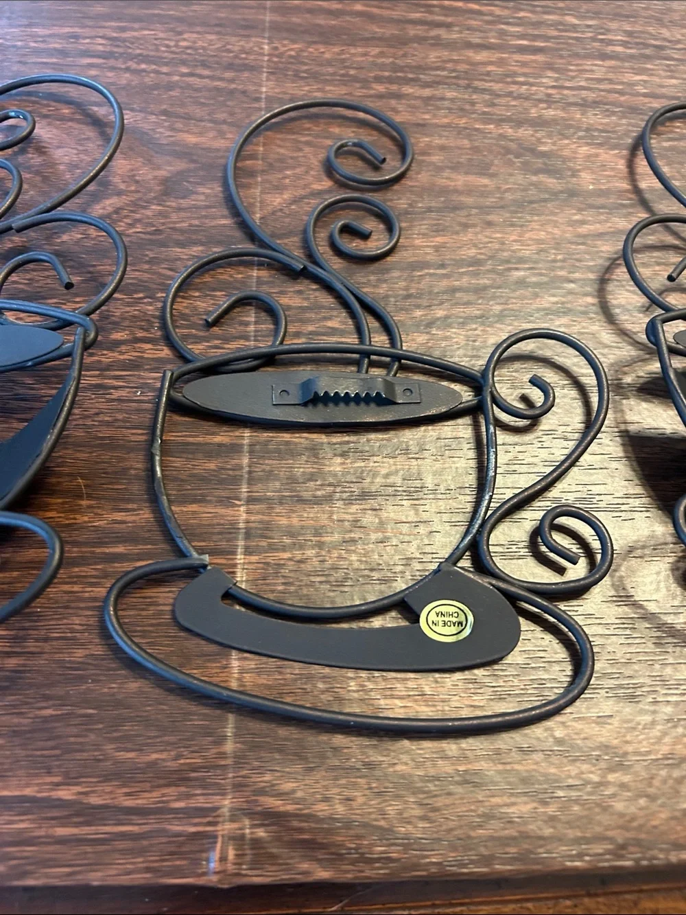 Decorative Black Coffee Wall Plaques - Set of 3